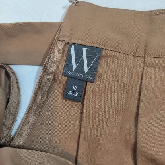 Worthington Camel Brown High-Waist Belted Maxi Skirt - Picture 4 of 5